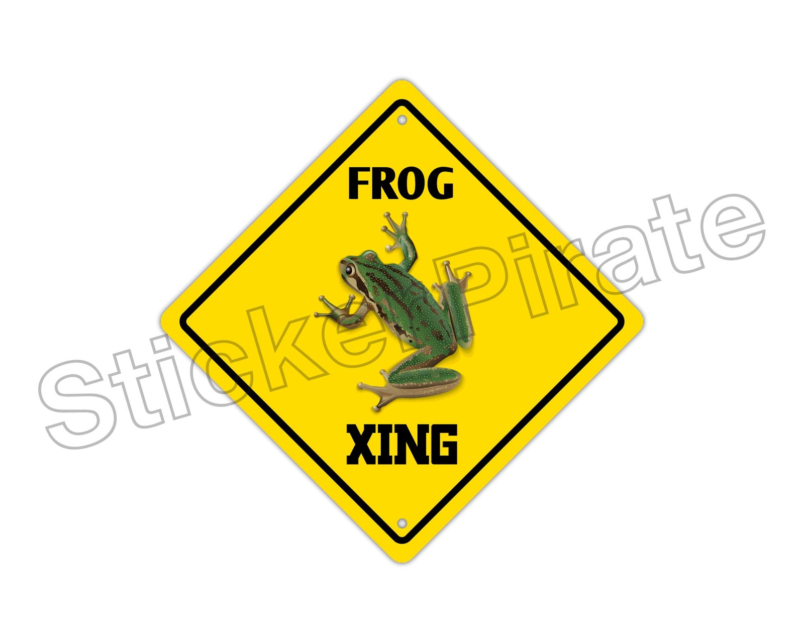 *Aluminum* Frog Crossing Funny Metal Novelty Sign 12″x12″