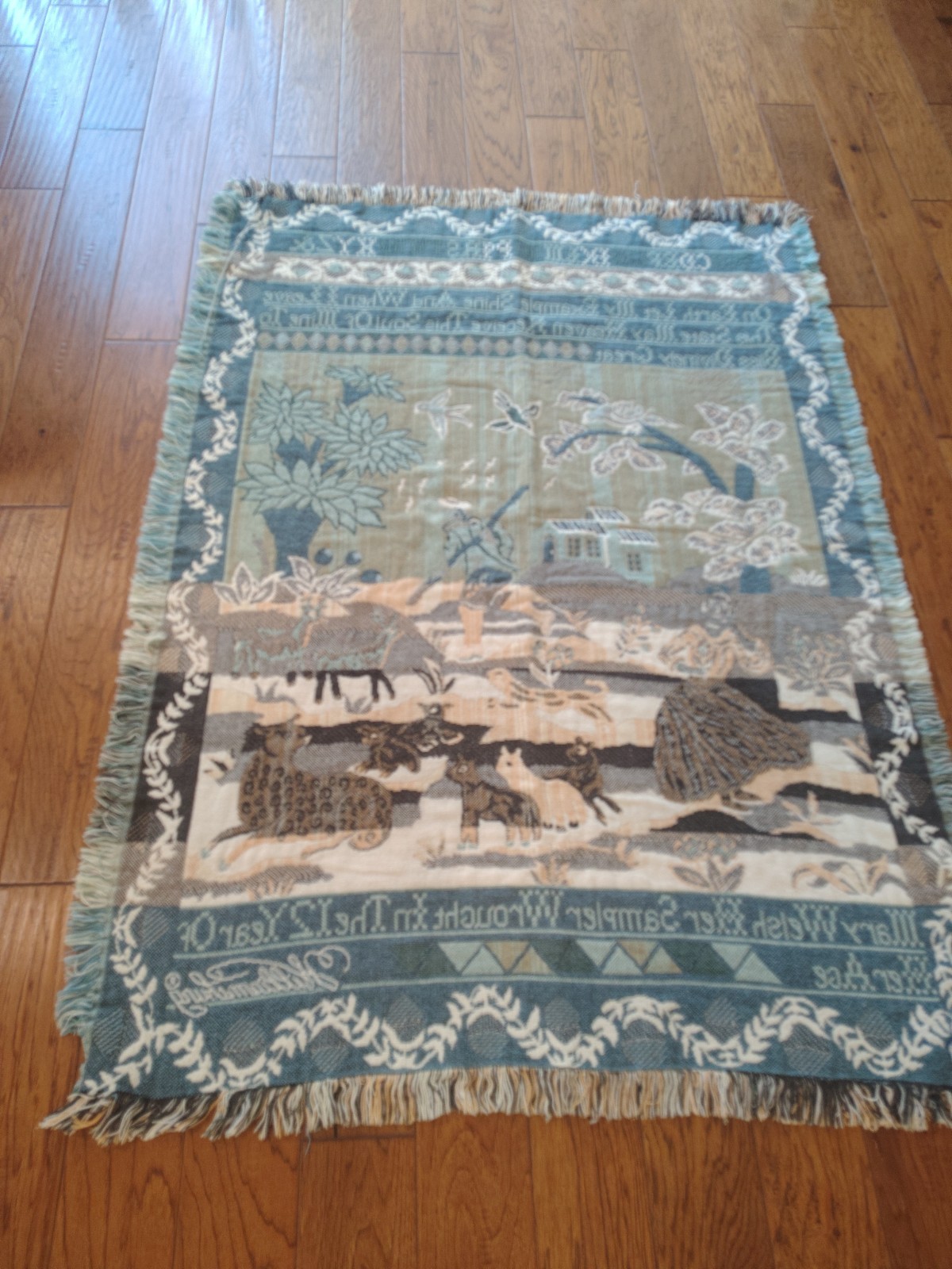 Blanket/Throw Goodwin Weavers 100% Cotton USA Williamsburg Pattern 48″ X 67″
