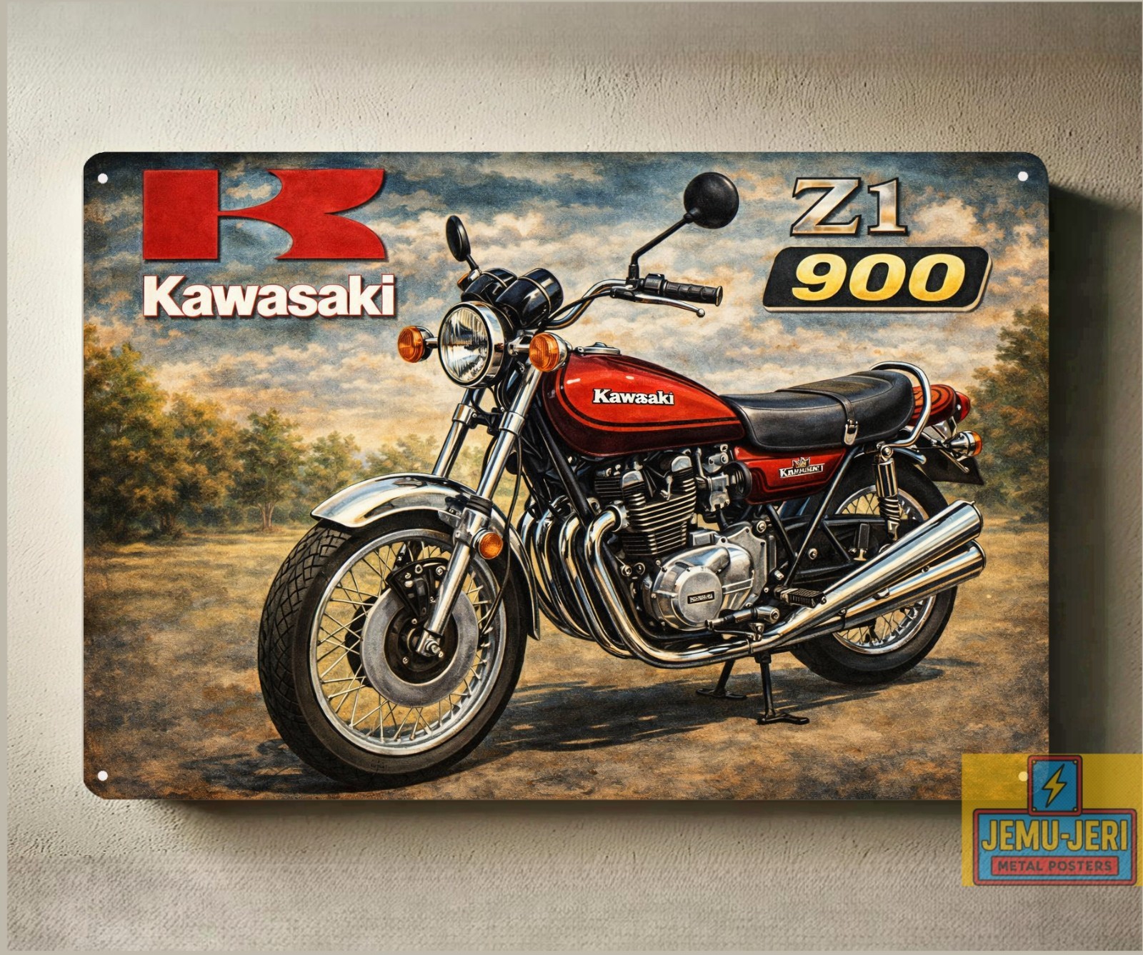 Kawasaki Z1 900 Motorcycle Metal Poster – Sign – Size:20x30cm