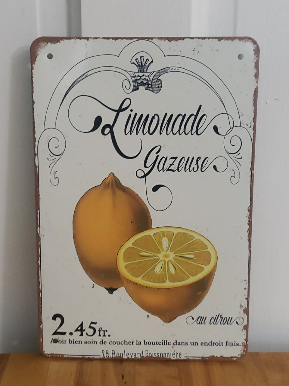 Retro Metal Sign Decorative Lemonade 12 X 8 Inches