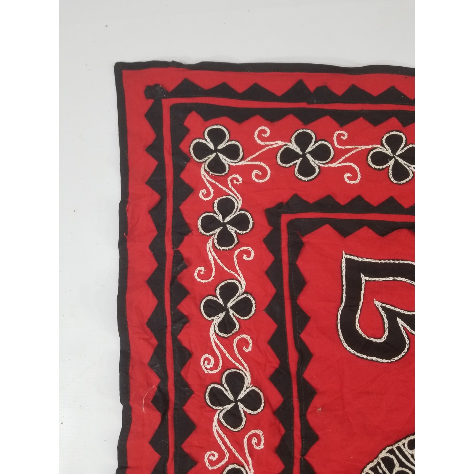 Vintage Traditional Indian Appliqued Folk Art Tapestry 58x32in