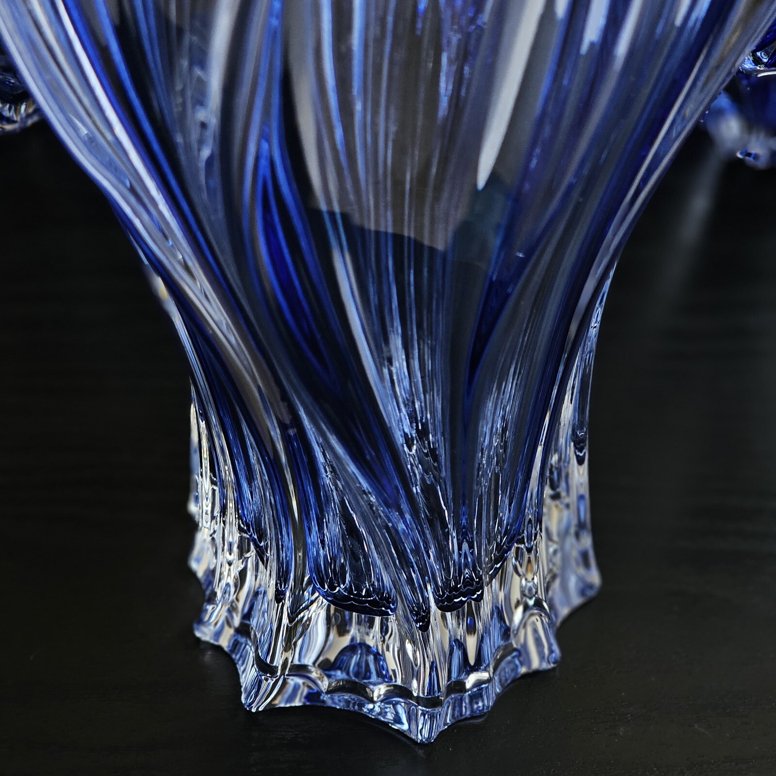 Plantica Modern Bohemian Czech Crystal Decorative Vase – 12.5 Inch Vase, Blue