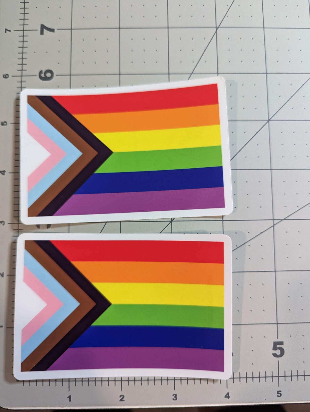 Pride flag die-cut stickers 4×2.6″ your choice two pack 2pk