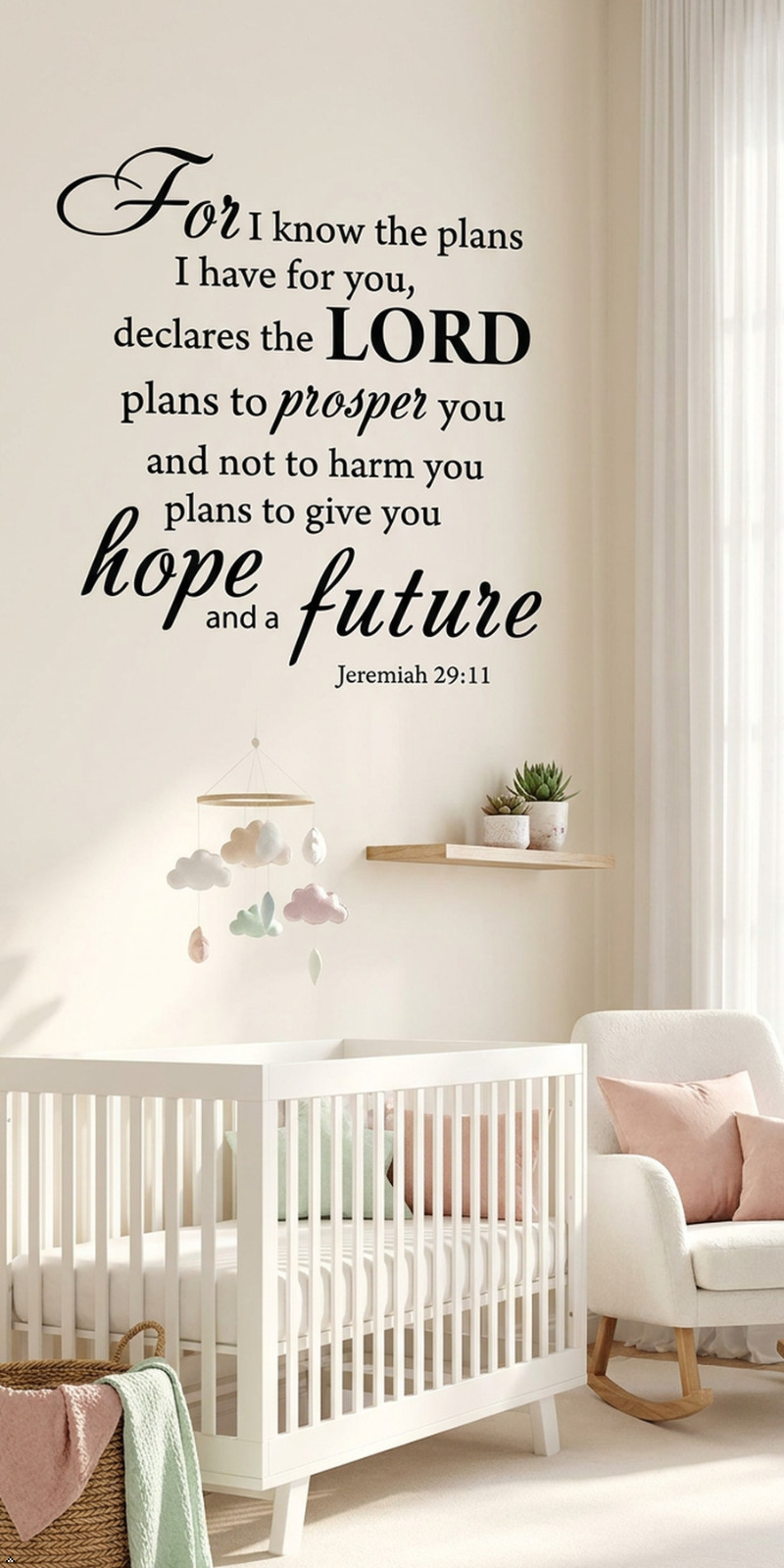 Jeremiah 29:11 Quotes Sayings Words Art Decor Lettering Vinyl Wall Bible Verse