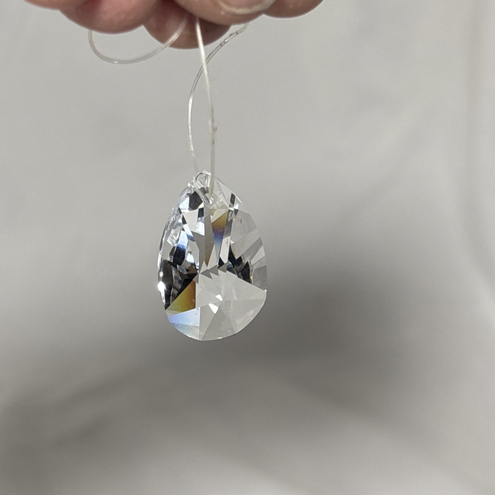 Swarovski Crystal Cut Hanging Tear Drop Figurine Faceted Sun Catcher 1.25 In.