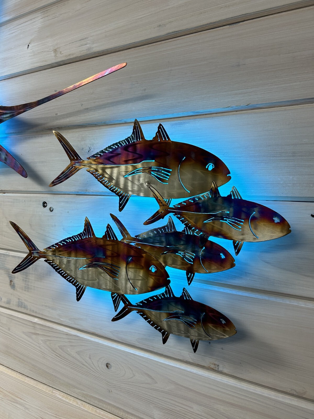 Sailfish chasing bait Stainless steel metal art