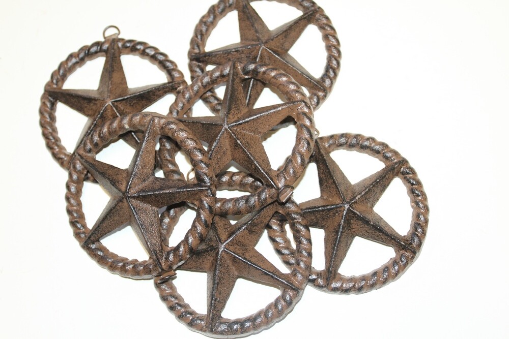 Barn Star Plaques for DIY Rustic Woodworking Projects, Metal – 4 7/8 inch – W-26