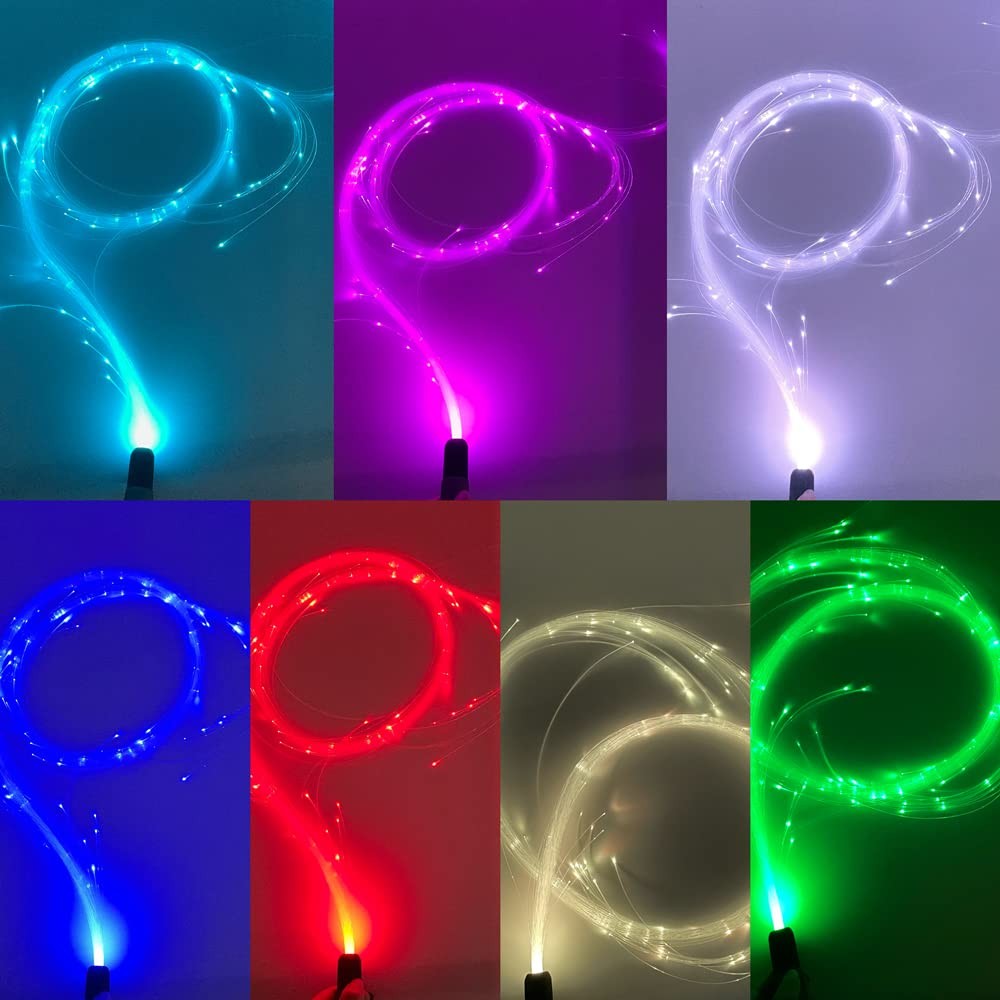 Space Whip (7 Colors 23 Modes) Led Fiber Optic Whip Rave Toy,EDM Events,Dance…