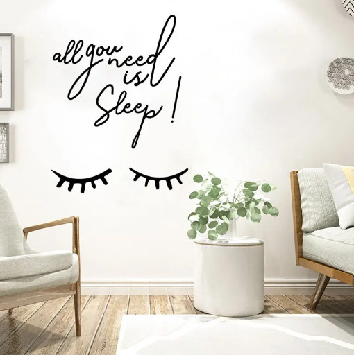 ‘All you need is Sleep’ Quotes Wall Stickers Home Decor Living Room Bedroom