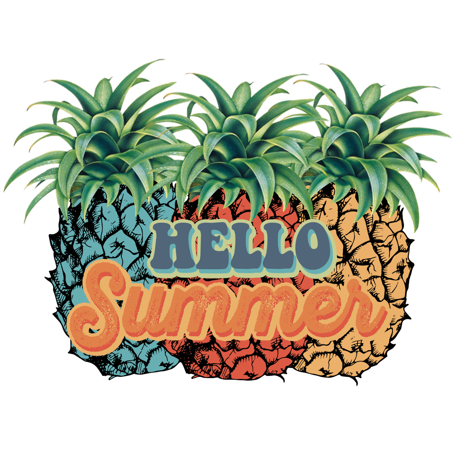 HELLO SUMMER Sublimation Print Ready to Press, Heat Transfer YOU PICK YOUR SIZE