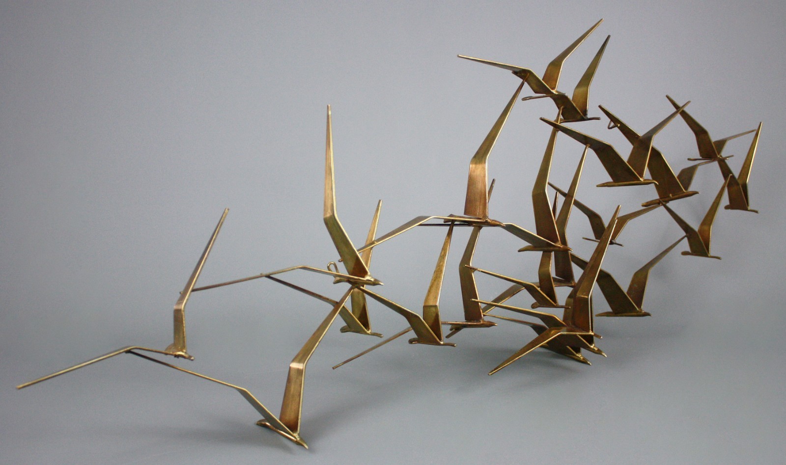 Vintage C. Jeré Wall Sculpture, “Birds in Flight” Signed & Dated, 1968, Steel