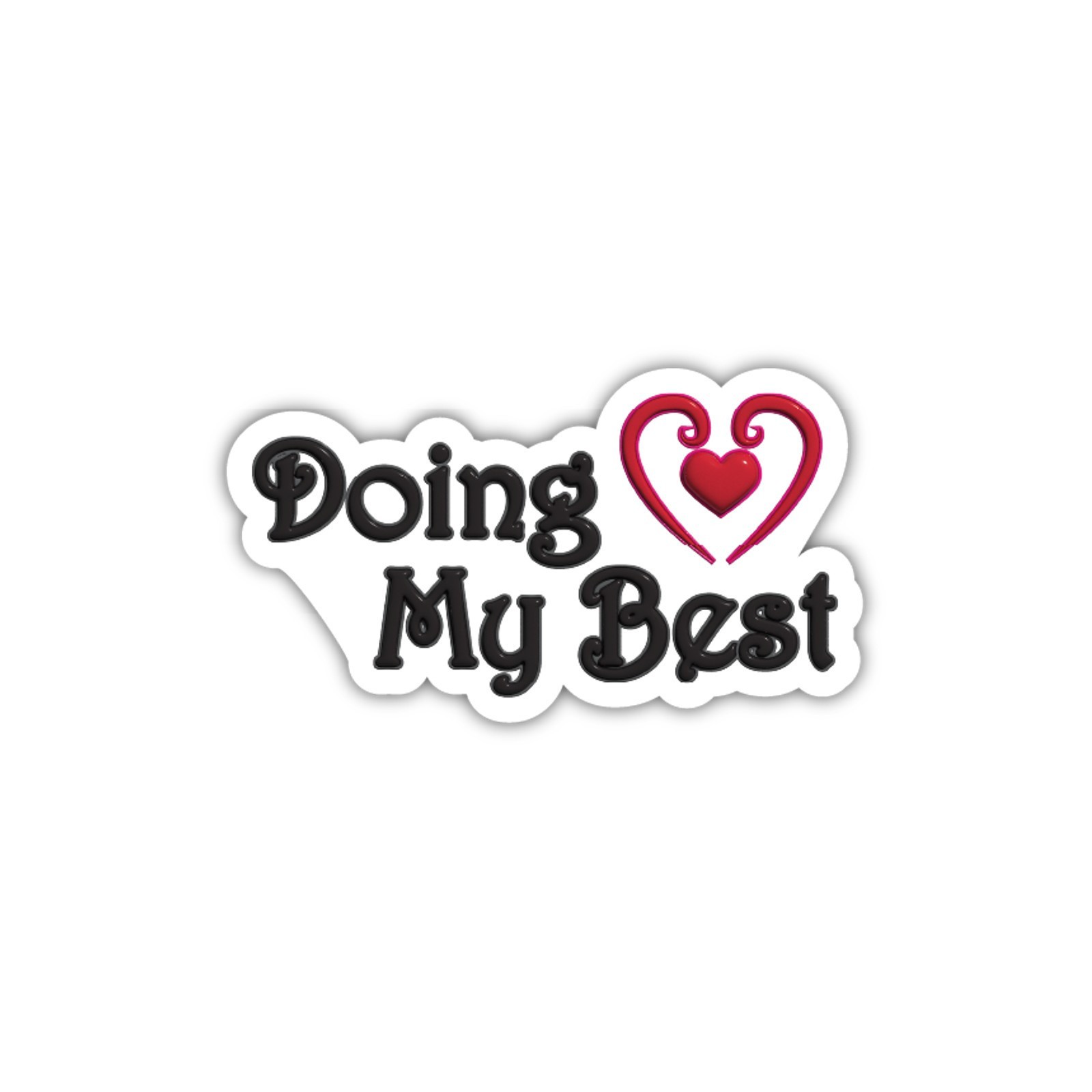 Doing My Best Vinyl Sticker Motivational Quote Heart Sticker Cute Positive Decal