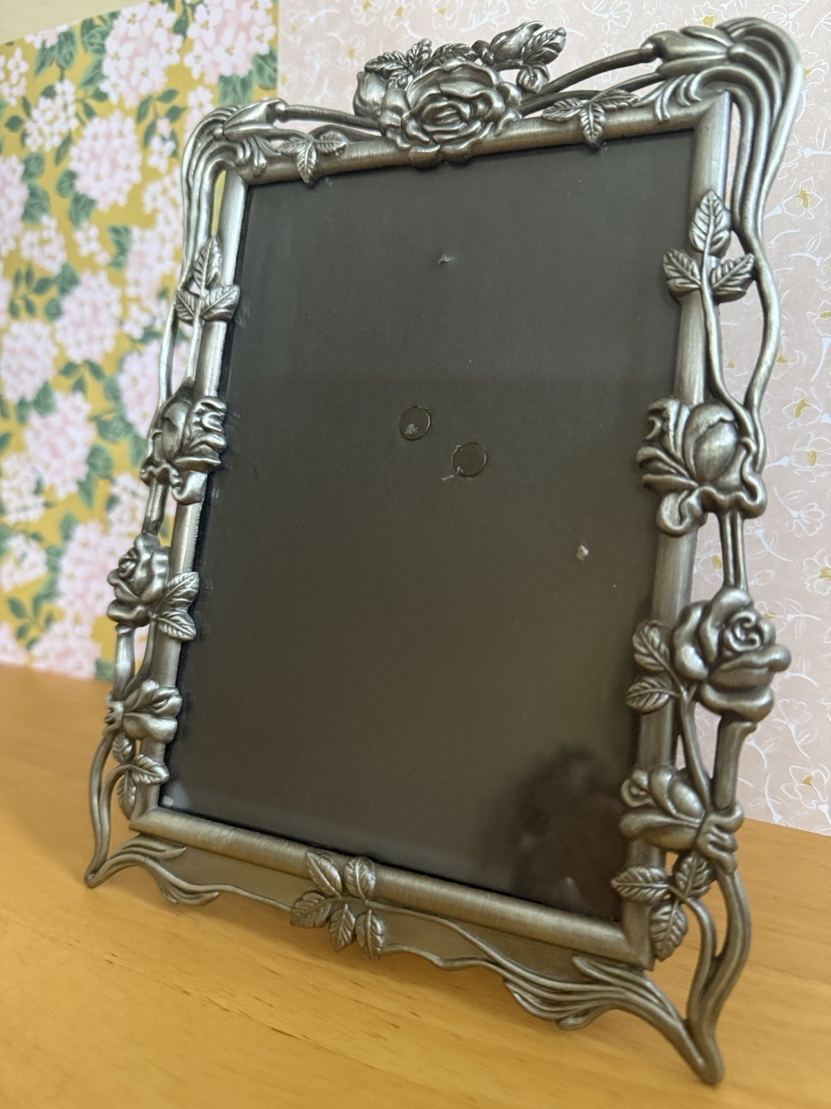 Weston Gallery Pewter Picture Frame Victorian Style for 5x7In Photo Easel Back