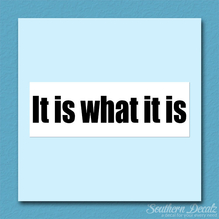 It Is What It Is – Vinyl Decal Sticker – c214 – 8.75″ x 3″