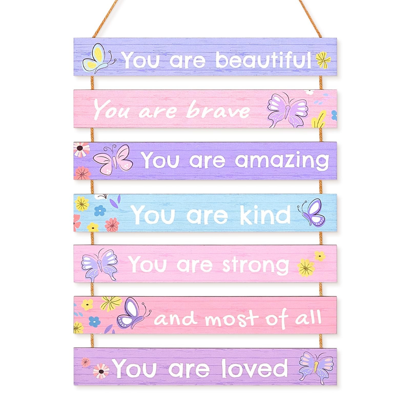 Colorful Inspirational Wall Art for Girls Room Decor – Durable Butterfly Design