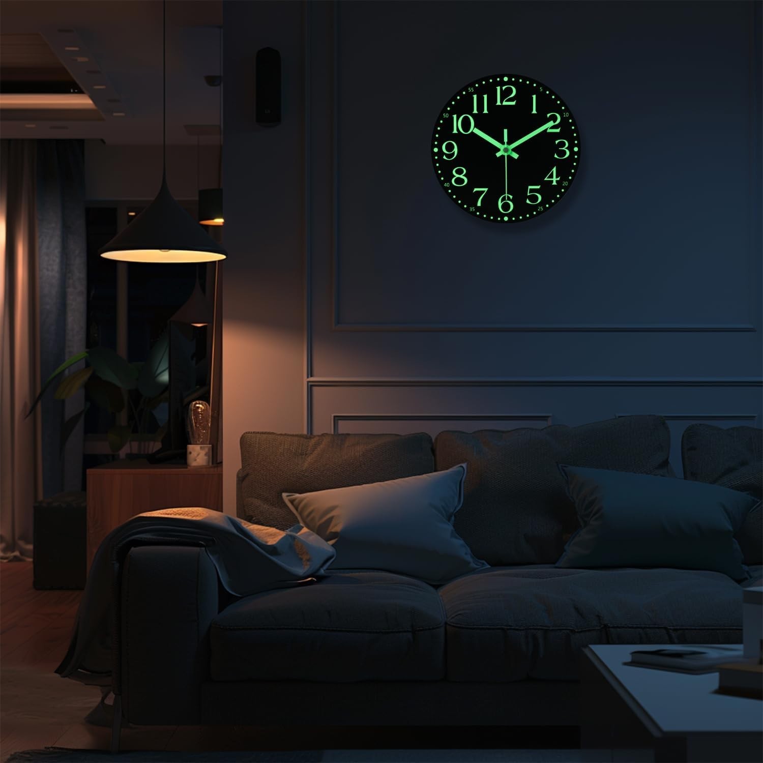 Luminous 8-Inch Wall Clock – Silent Battery Powered Decor for Home Offices