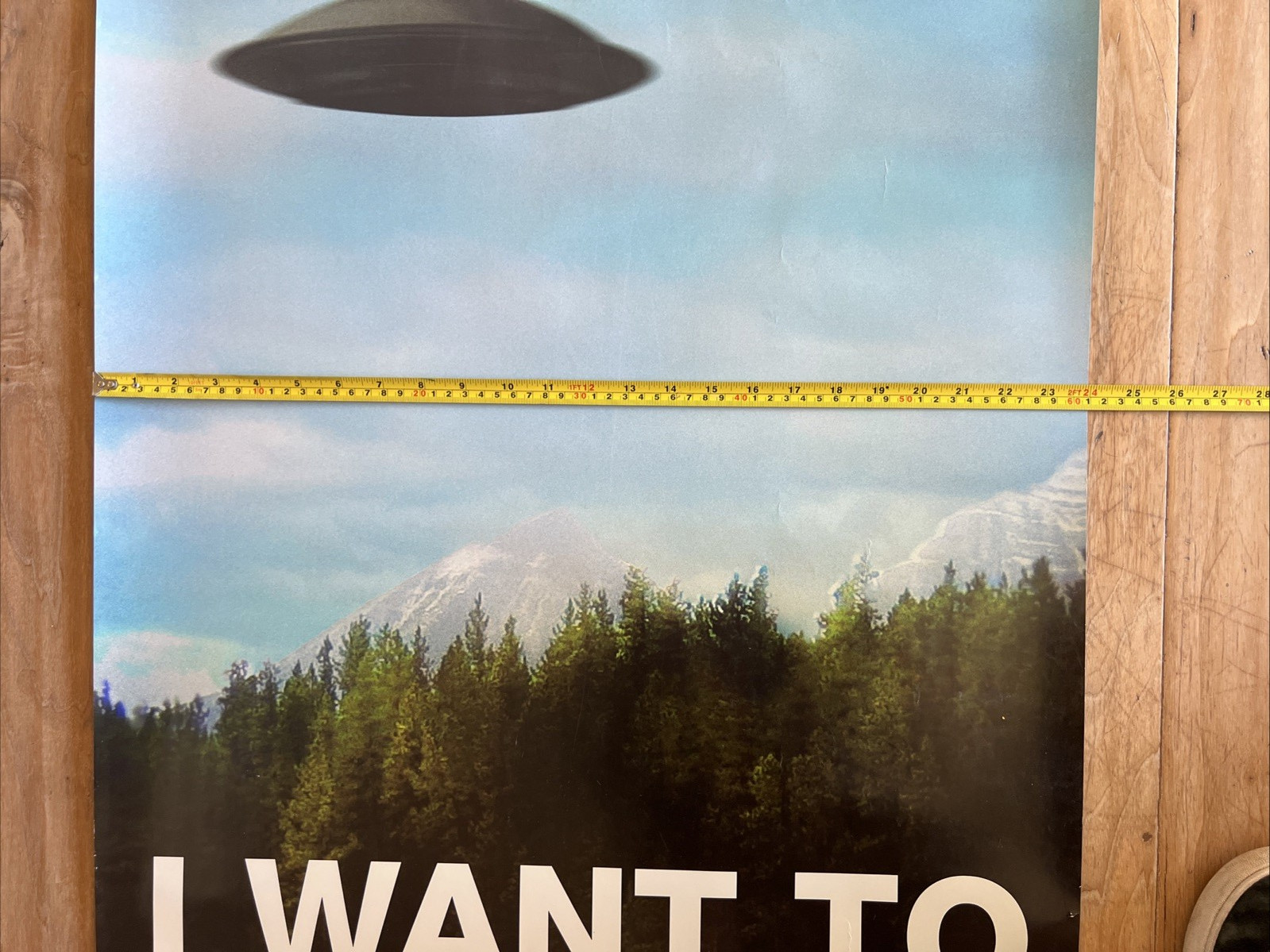 VINTAGE “I WANT TO BELIEVE” X-FILES FOX MULDER UFO ALIENS LARGE POSTER