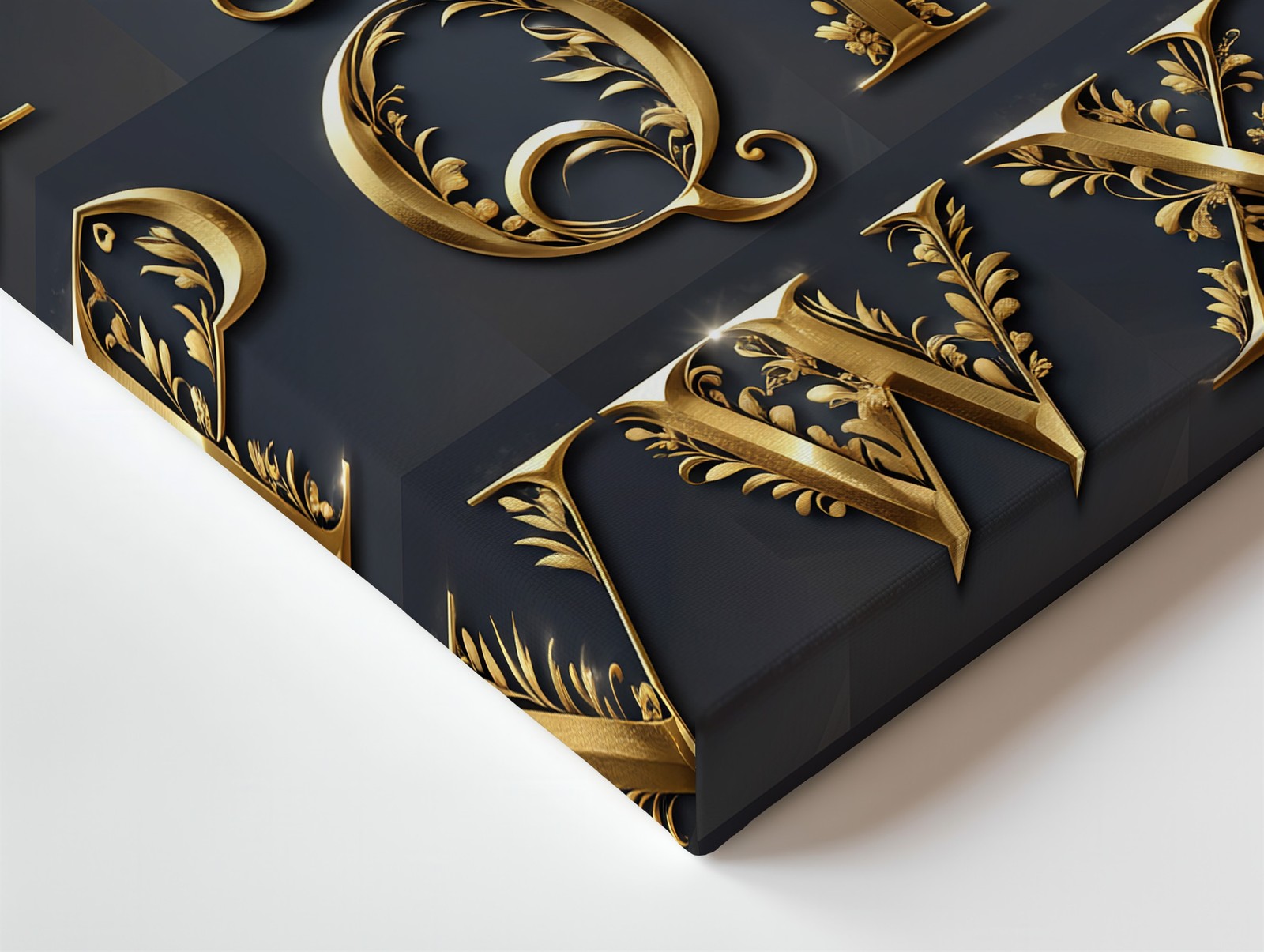 Wall Art Stunning Decorative Alphabet Set Features Ornate Golden Letters From A
