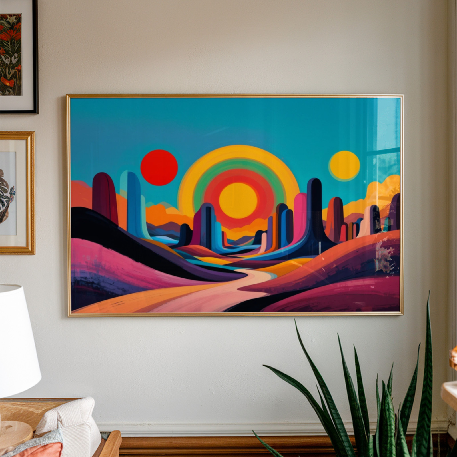 Colorful Desert Wall Art Modern Southwest Print Boho Decor Abstract Western Art