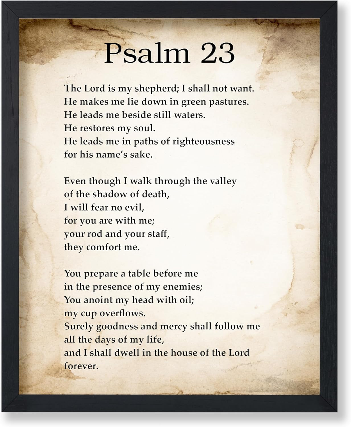 Psalm 23 Print – Bible Verse Poster – Scripture Art – Inspiring Gift for Men, Wo