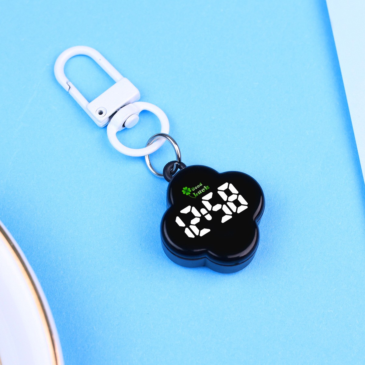 Mini Cloud Digital Watch Keychain Portable LED Electronic Clock for Backpack Bag