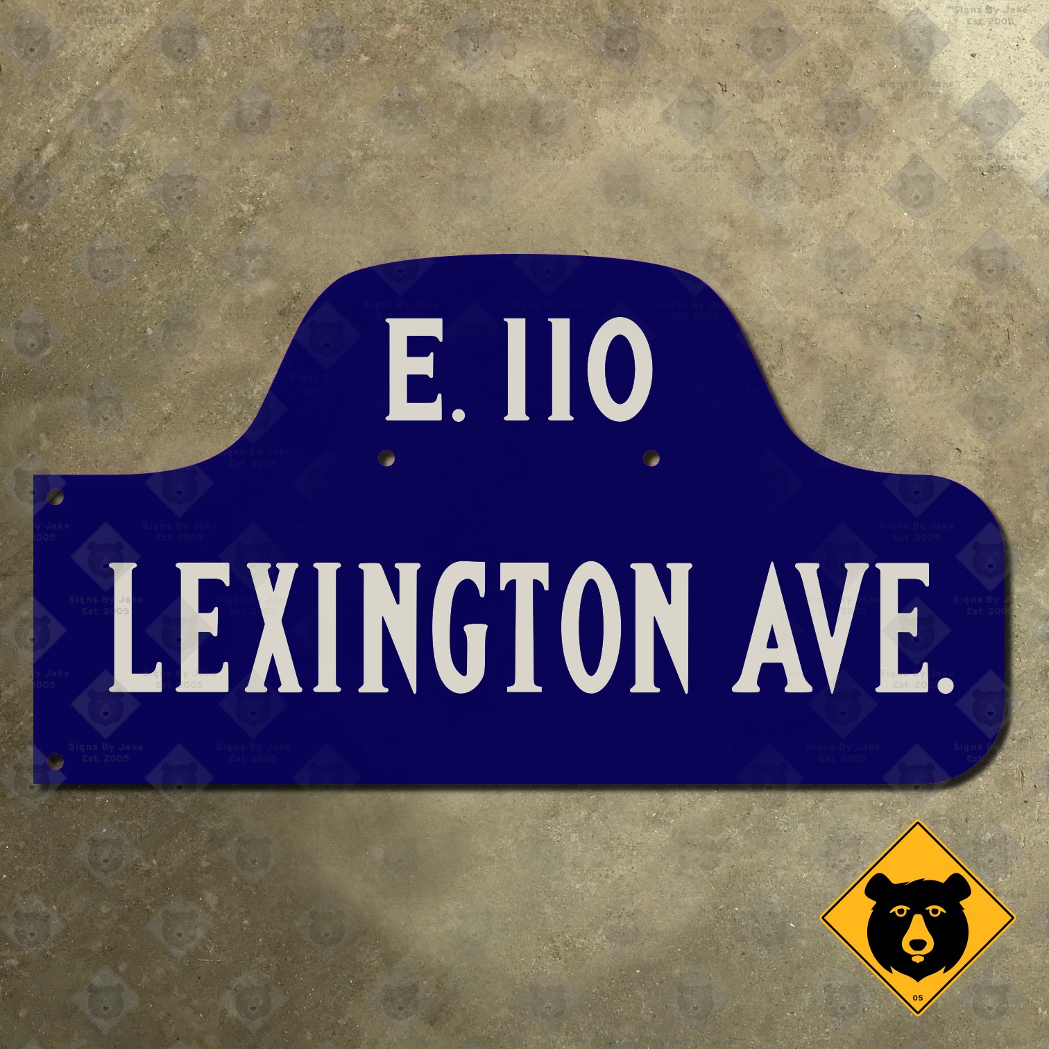 New York City Lexington Avenue at E. 110th Street humpback street sign 22×12