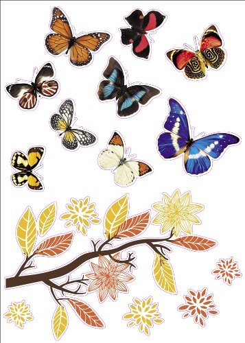 Butterfly Artwork Kids Living Room Decor Wall Sticker Decal 15″W X 23″H