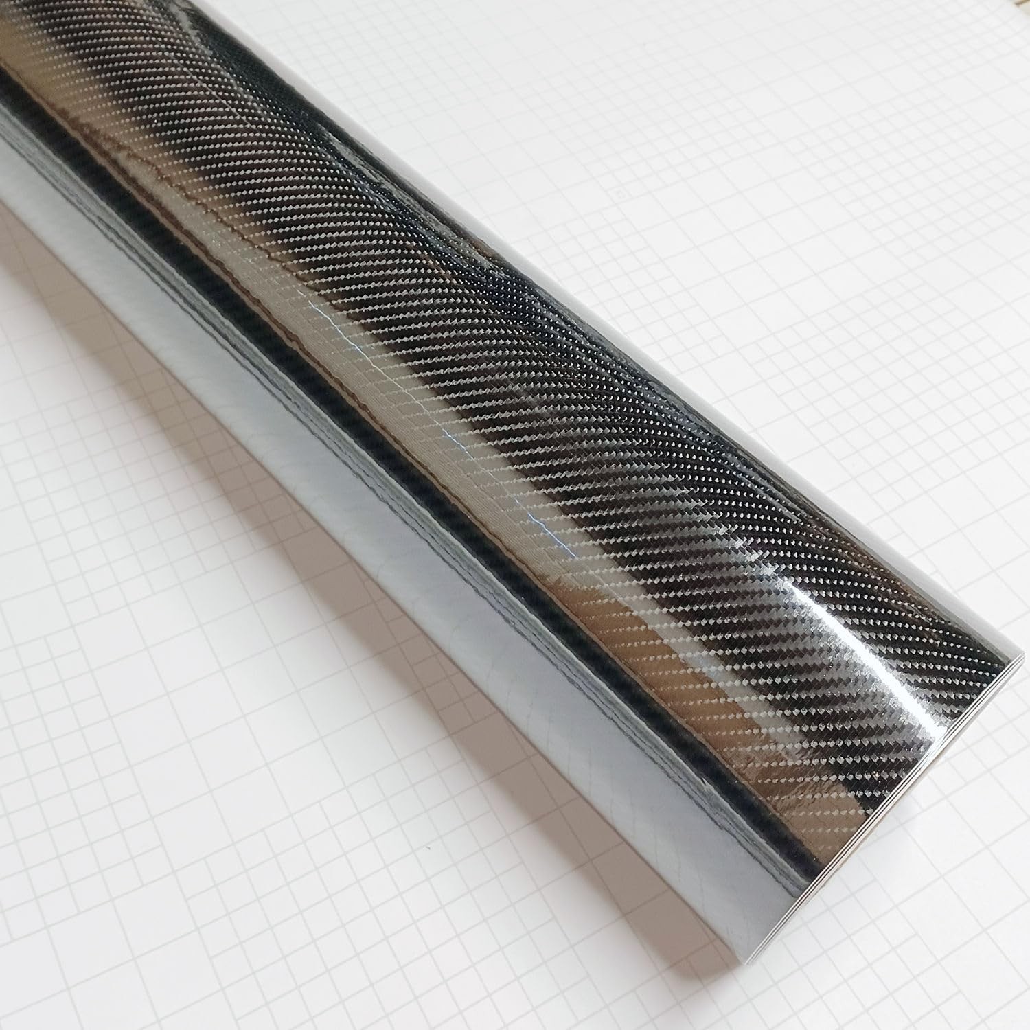 DIYAH High Gloss 6D Black Carbon Fiber Vinyl Wrap Sticker with Air Release Bu…