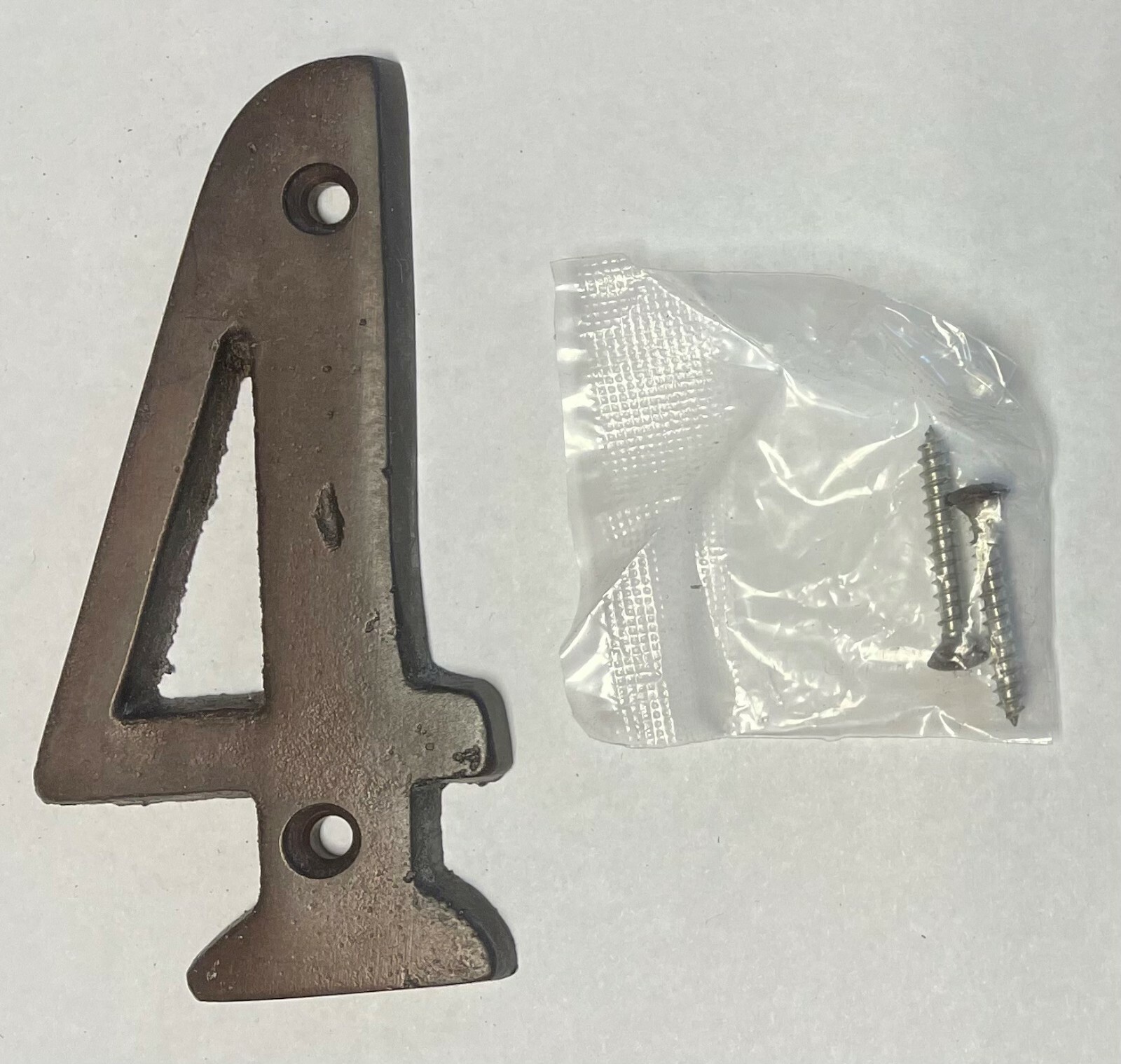 4″ Rustic Dark Solid Bronze Metal House Numbers 4 INCH PICK YOUR NUMBER