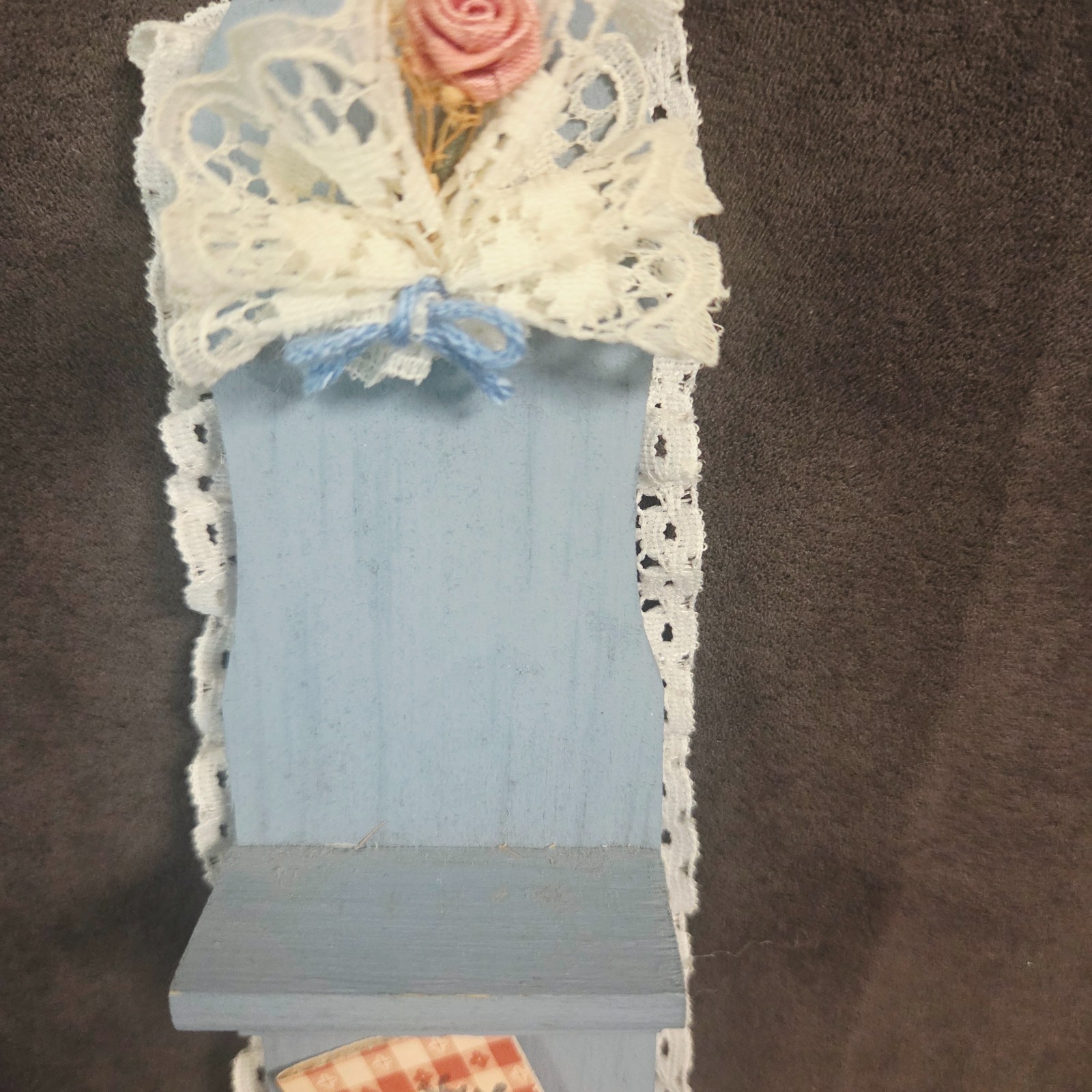 Handmade Country Sewing Wall Shelf Shadow Box 10″ Miniature Sewing Room Decor