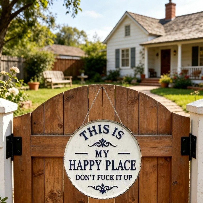 This Is My Happy Place Don’t F It Up Man Cave Metal Sign Rustic Man Cave TL