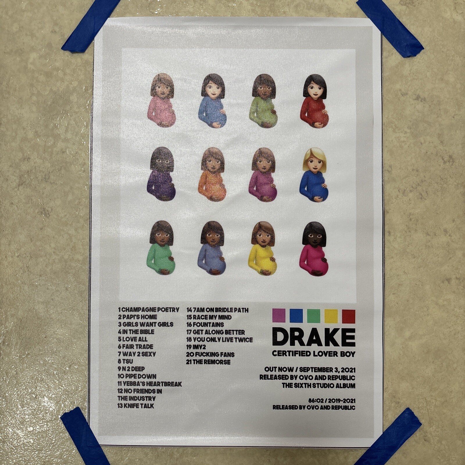 Drake – Certified Lover Boy Rap Canvas Poster Print Wall Art Man Cave ✅ 12×18 in