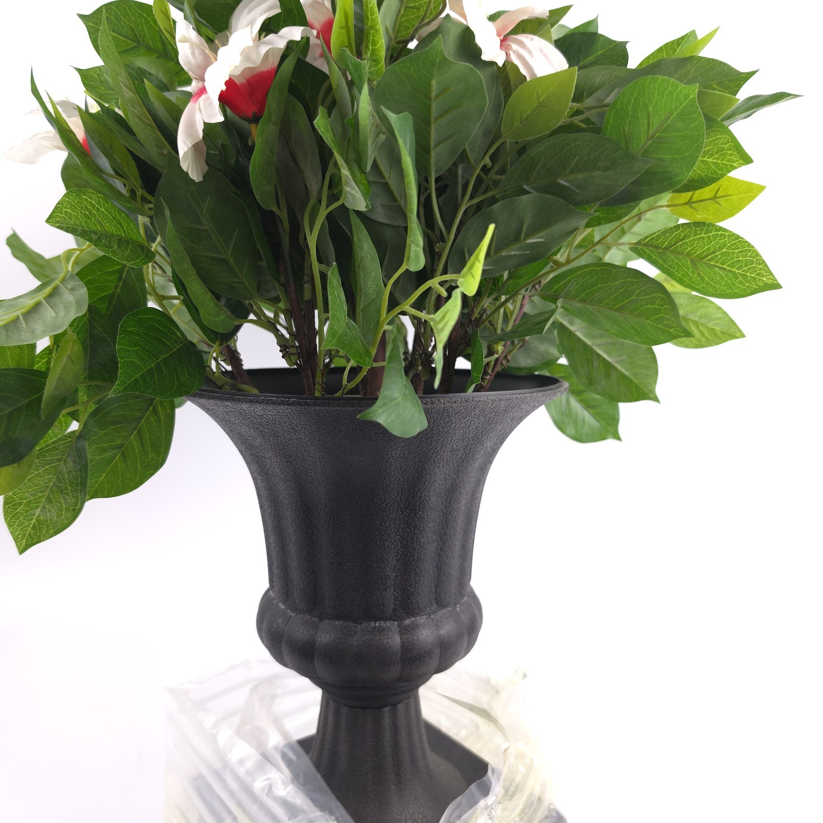 Wicker Park 36″ Tall 2-Tier Faux White Hibiscus Topiary in Pot