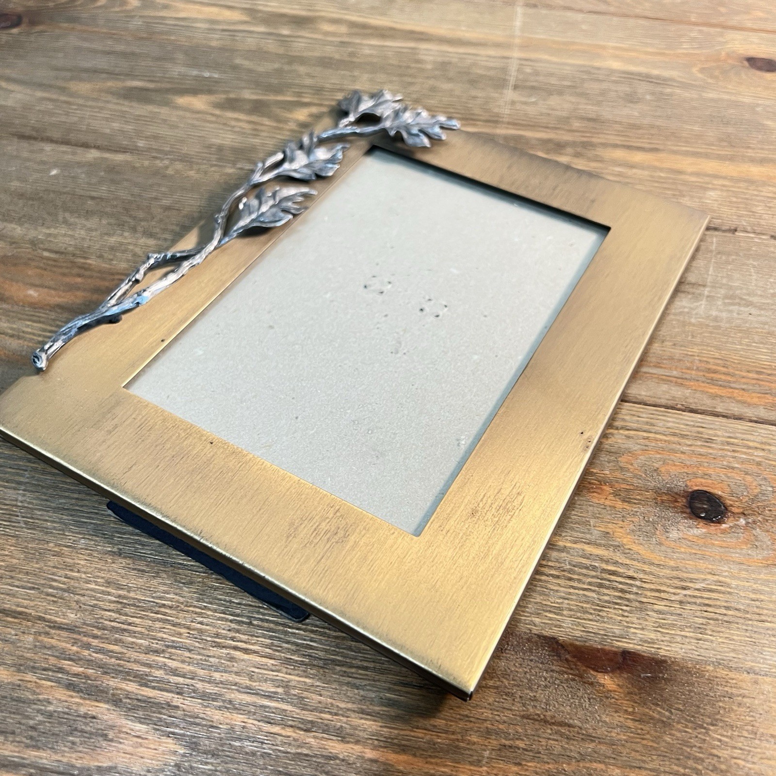 Burnes Of Boston Photo Frame Bronze Finish branch with leaves Vintage 1998
