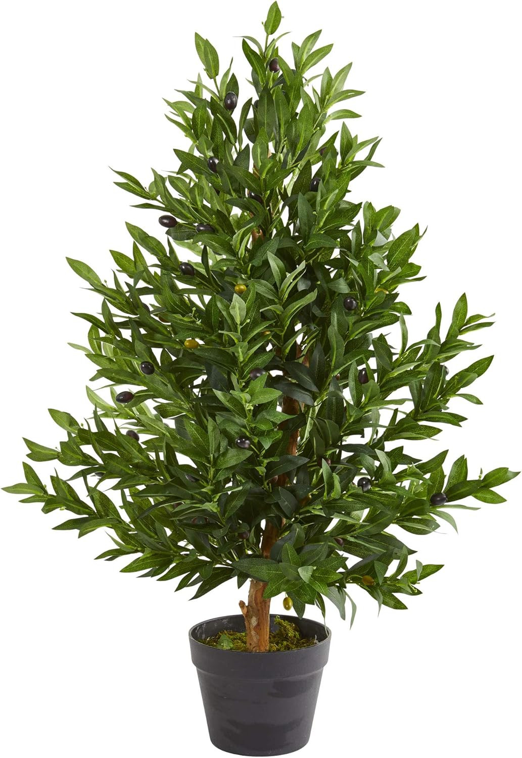 35-In. Olive Cone Topiary Artificial UV Resistant (Indoor/Outdoor) Silk Trees Gr
