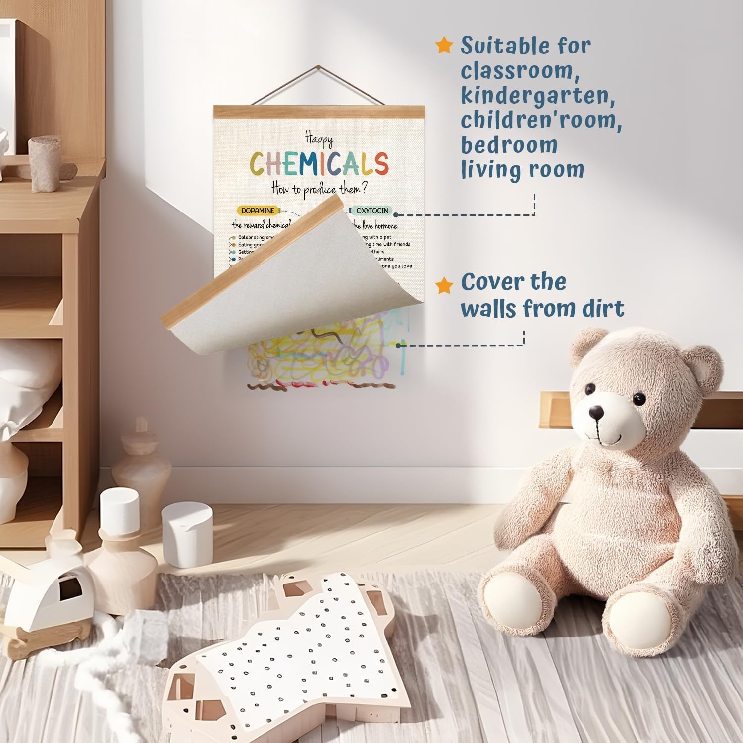 ZTGDA Happy Chemicals Poster, Mental Health Posters, Motivational Wall Art Decor