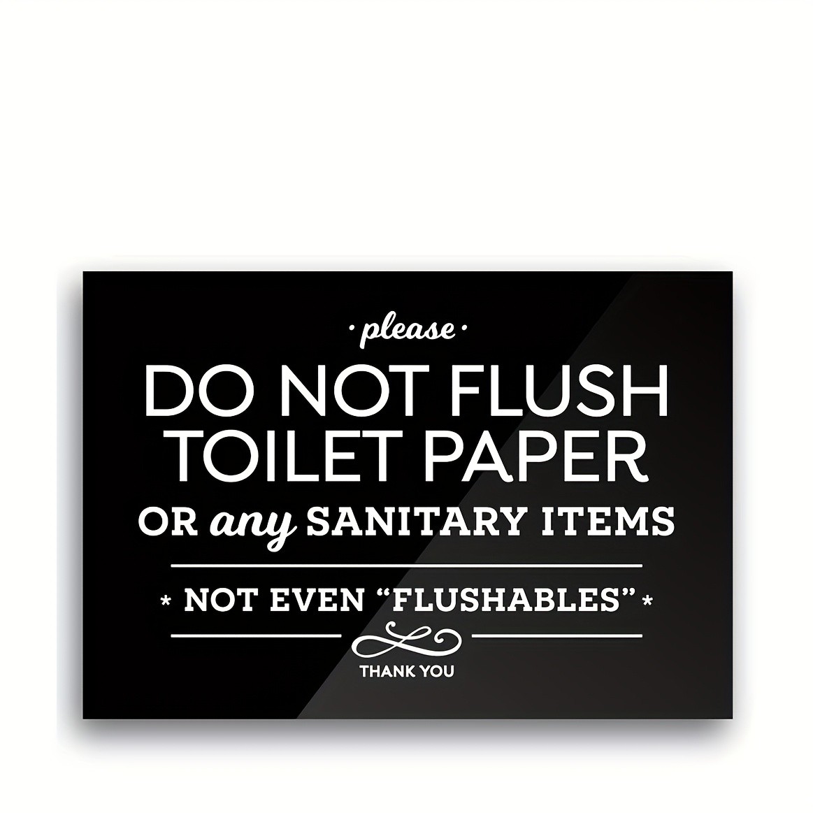 Metal Tin Bathroom Sign Do Not Flush Toilet Paper Restroom Warning Wall Decor
