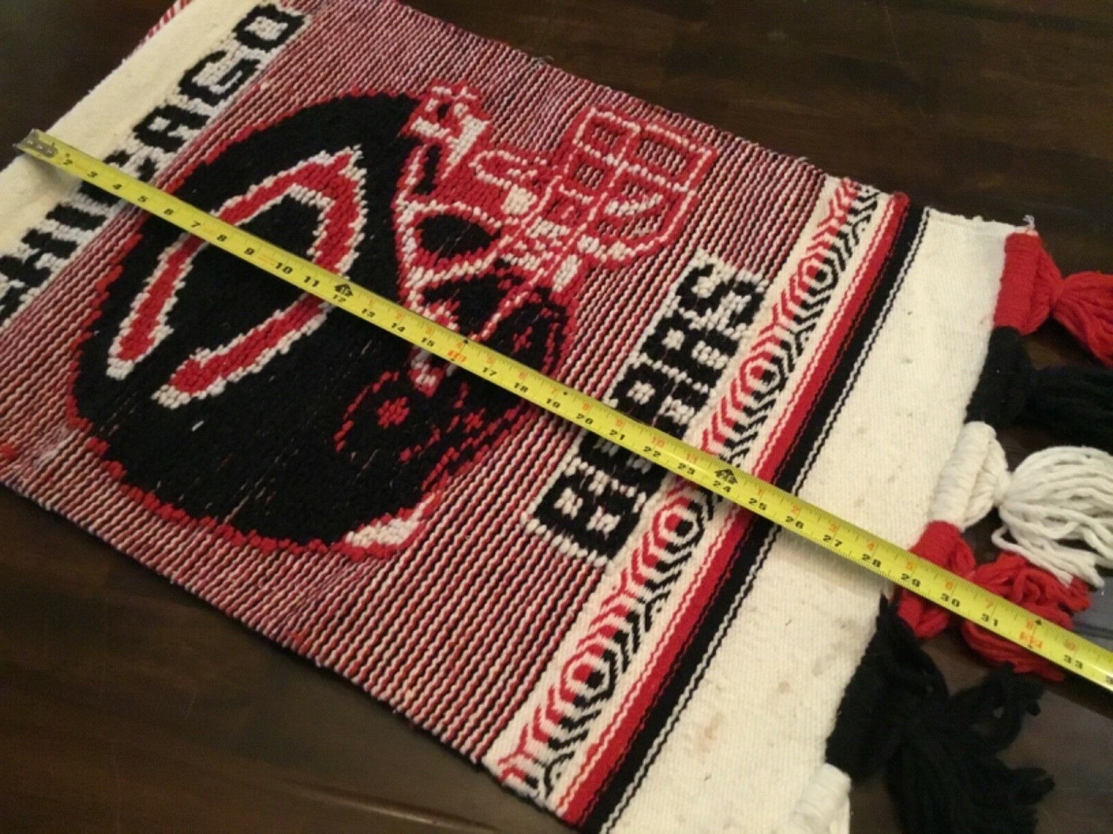 CHICAGO BEARS CUSTOM HANDMADE WOVEN WALL HANG TAPESTRY ( 21” x 33” ) AS IS