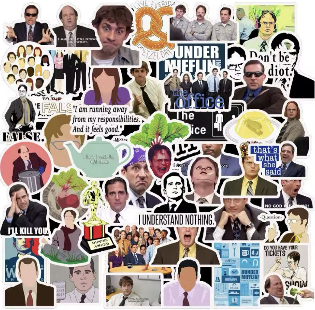 The Office Style Stickers 50pk The Office Mixed Sarcasm Fun Random Meme Stickers