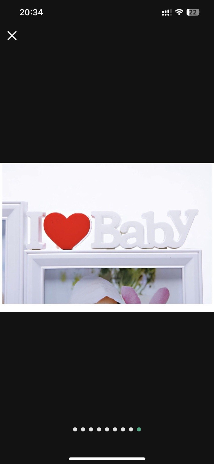 Premium Plastic Double 4×6 Photo Frame,”I Love Baby” fit Two 4×6 in Size Photos
