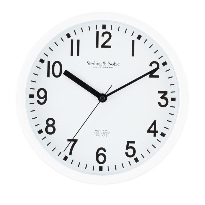Main Stays 8.78 Inch Diameter Wall Clock Decoration Time Telling Device white
