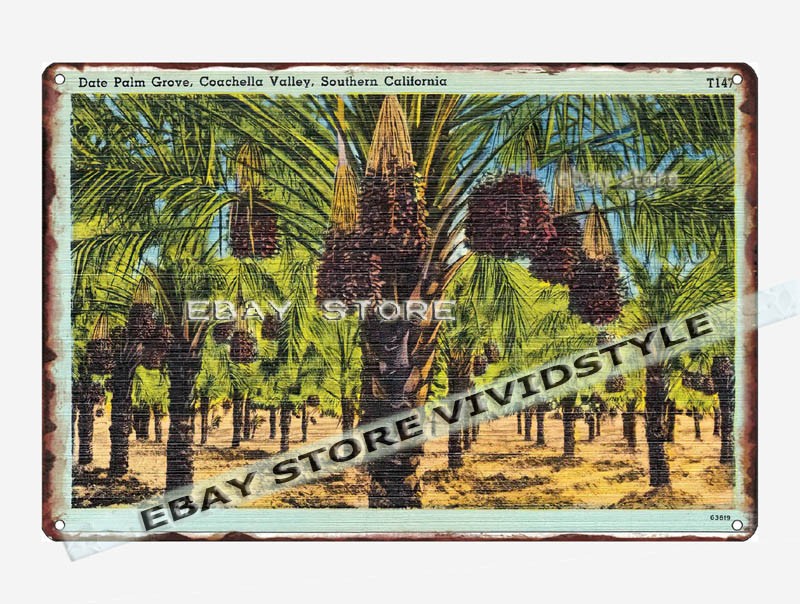 tin sign 1930s-40s Date Palm Grove Coachella Valley Southern California