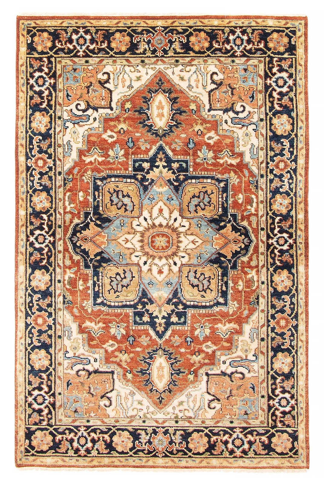 Vintage Hand-Knotted Carpet 3’10” x 5’11” Traditional Oriental Wool Area Rug