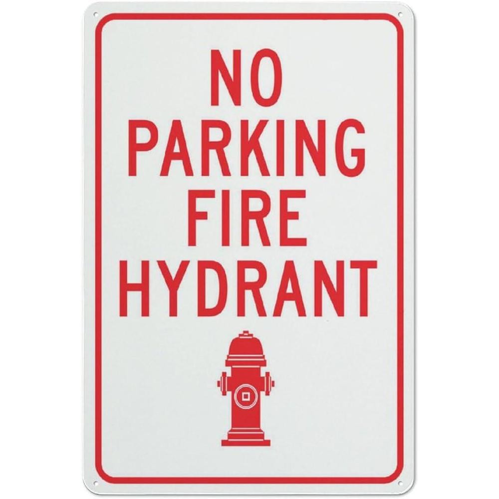 Business Sign Aluminum Sign 8×12 Inches Rust Proof No Parking Fire Hydrant