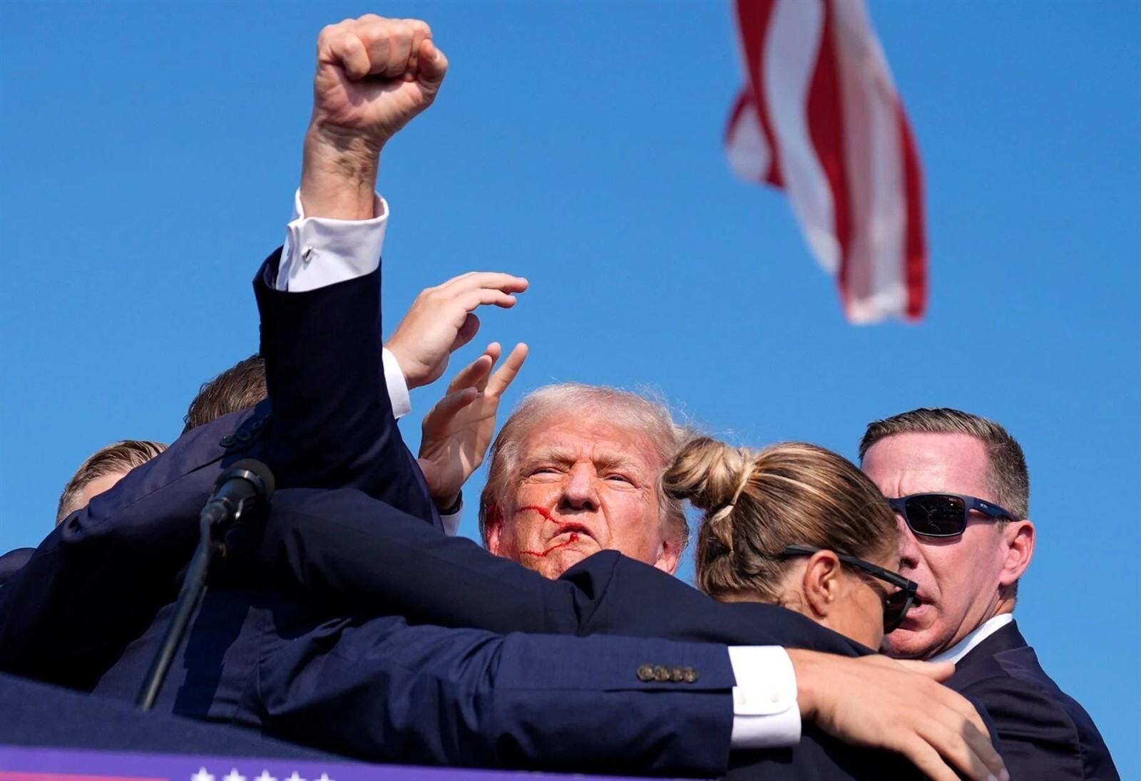 DONALD TRUMP FIST PUMP AFTER SHOT GLOSSY POSTER PICTURE PHOTO PRINT BANNER 9944