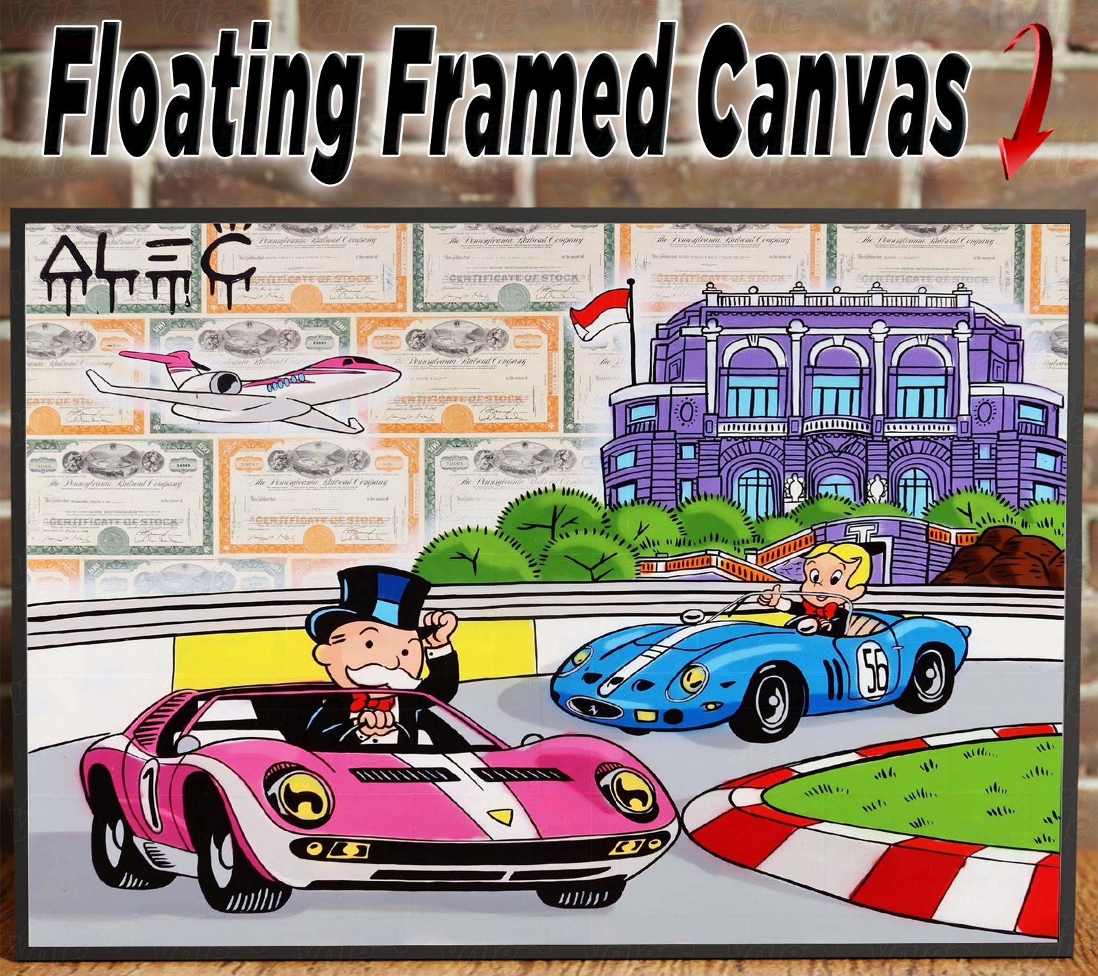 Alec Monopoly Monaco Racing Canvas Wrap Wall Decor PosterWall Art Print