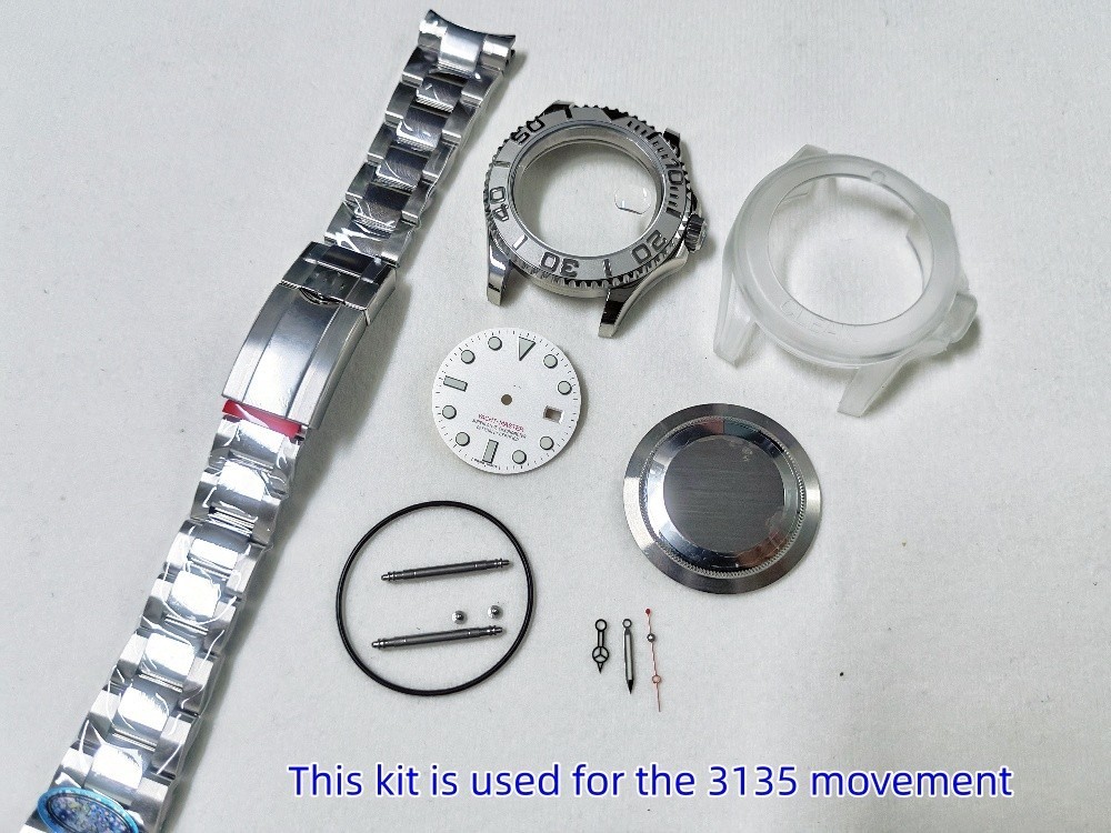 DIY 40MM Stainless Steel Watch kit For 2824 2836 3135 After-sales Accessories-