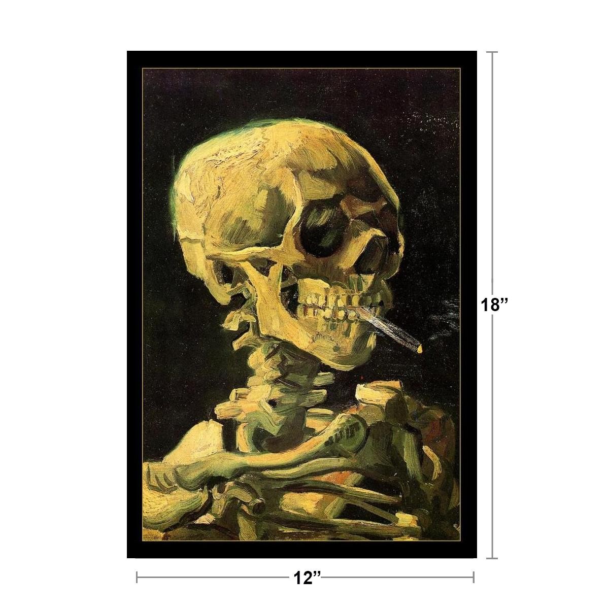 Vincent Van Gogh Skull Of A Skeleton With Burning Cigarette Poster 12×18