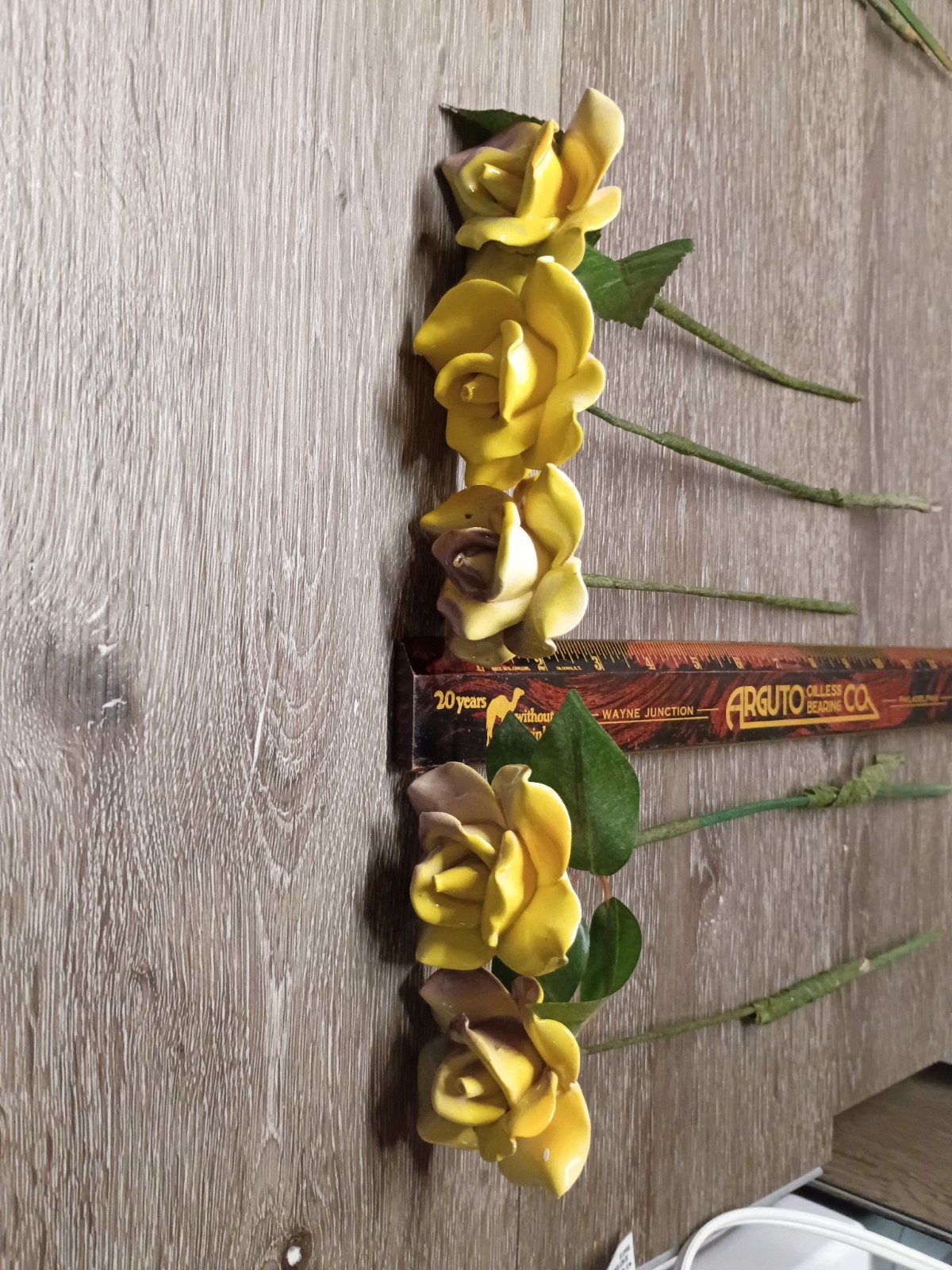Stemmed Porcelain Flower Ceramic Decorative Floral Rose One (1) Flower
