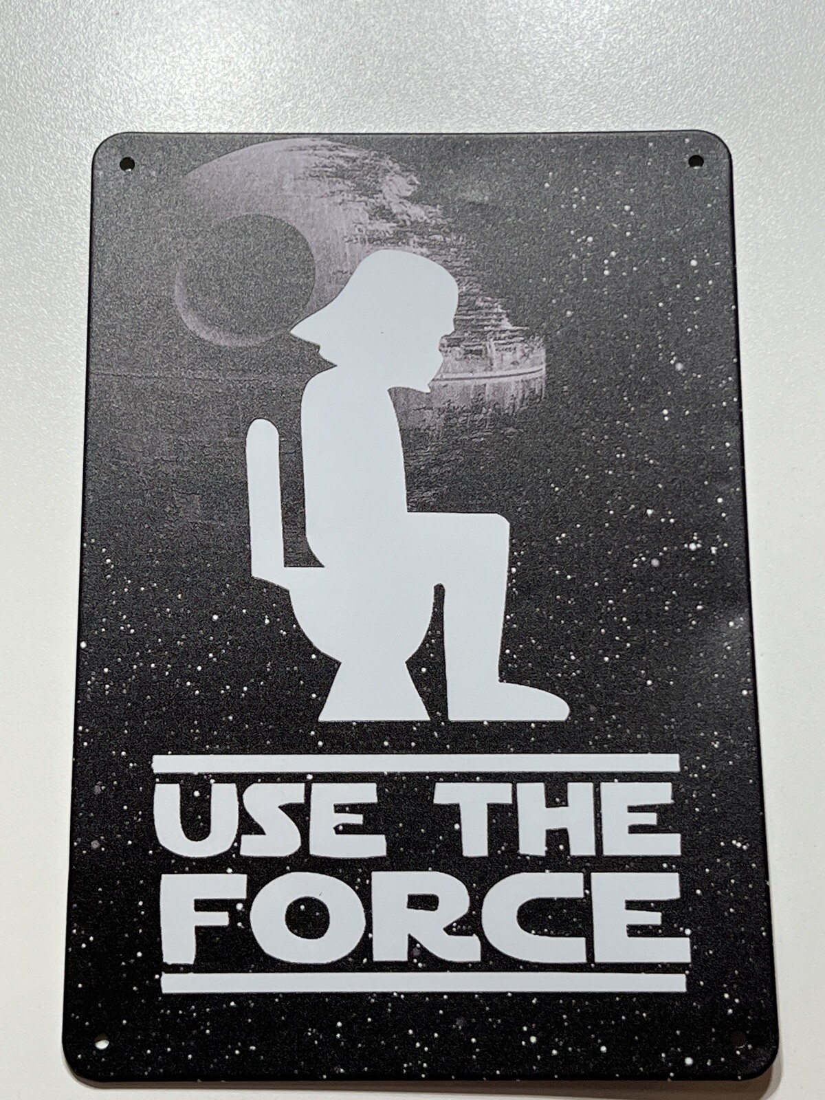 Use The Force Bathroom Tin Sign 7.75 X 5.5 In Funny Humor Novelty
